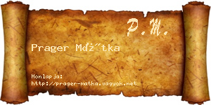 Prager Mátka névjegykártya